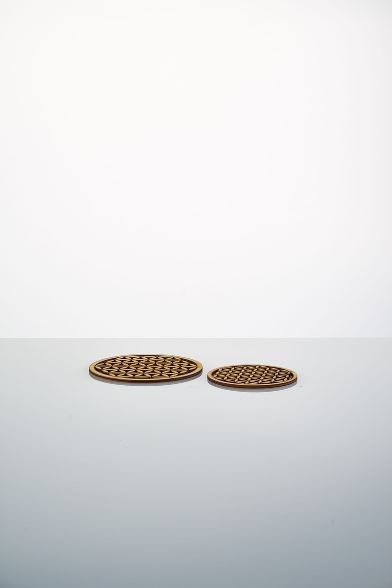 plywood, side by side, 1080P, still life, creativity, positive emotion, food and drink, laser cutting, group of objects, arrangement, no people, indoors
