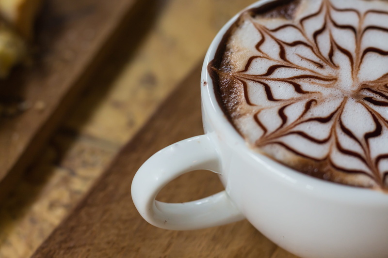 do the job, fragrant, drink, mellow, relax, velvety, bubble, pretty, refreshment, crockery, bright, latte, sweet, indoors, still life, coffee, breakfast