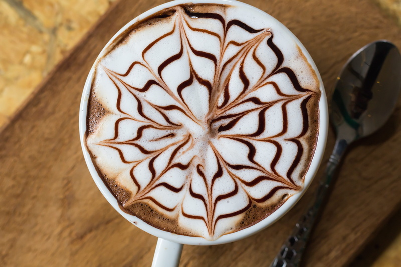table, mild, latte, fragrant, food, frothy drink, art, cup, velvety, pretty, relax, freshness, froth art, no people, drink, floral pattern, still life