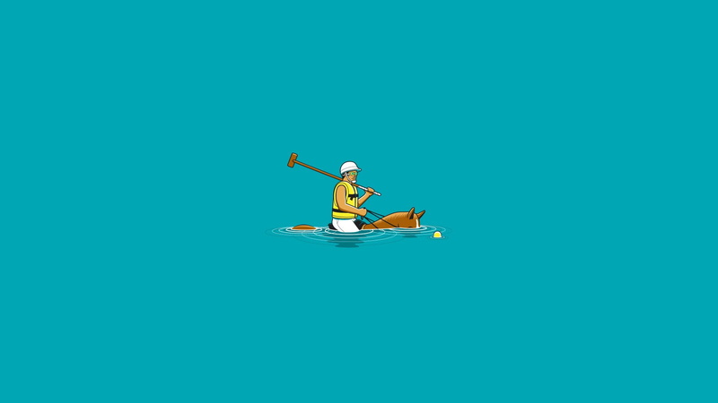 motion, colored background, men, toy, 1080P, balance, sports, human limb, polo, transportation, Blue Background, small, one person, studio shot, adult