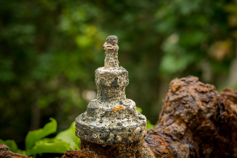 sanitation facilities, buddhism, 5K, representation, statue, old, weathered, focus on foreground, selective focus, metal, nature, art and craft, belief