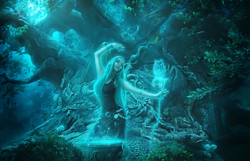 full length, owl, boiler, women, 2K, girl, fantasy, tranquility, adult, sea, young adult, witch, beautiful woman, undersea, sprite, water, motion, swimming