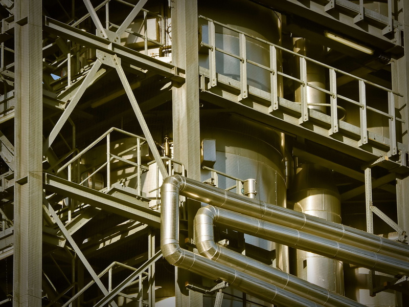 business, pipe - tube, built structure, fuel and power generation, silver colored, pipeline, backgrounds, steel, architecture, low angle view, building