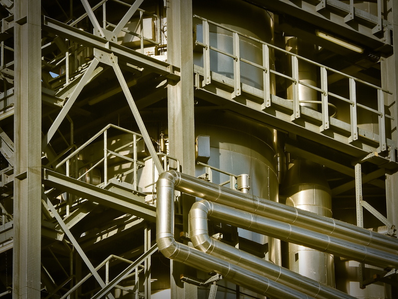 backgrounds, pipe, indoors, iron, sepia, metal industry, 4K, alloy, pipeline, building, construction, tank, architecture, steel, day, equipment, pipe - tube