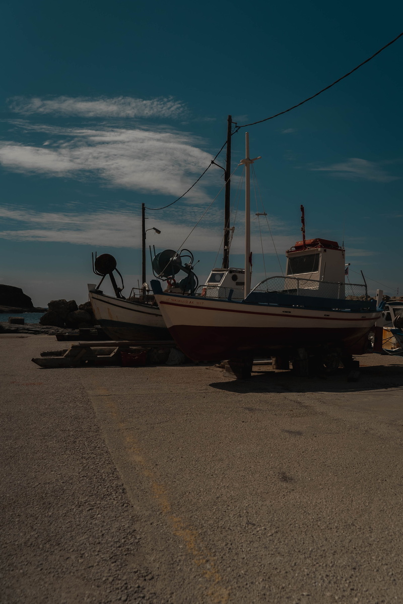 4K, nautical vessel, watercraft, vehicle, cloud - sky, beach, greece, road, transportation, moored, beauty, outdoors, sky, sunset, boat, land, water, ships