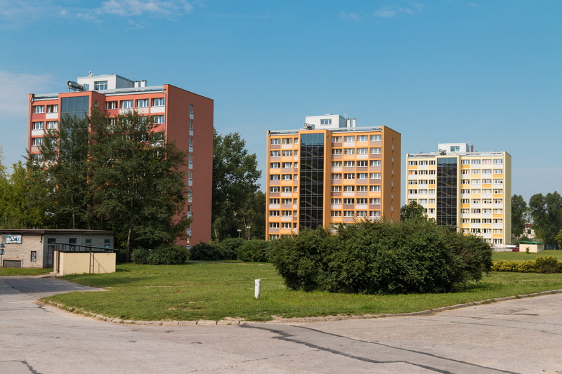 kielce, no people, buildings, tree, residential district, sunlight, outdoors, sky, building and construction, city, the university, nature, office building exterior