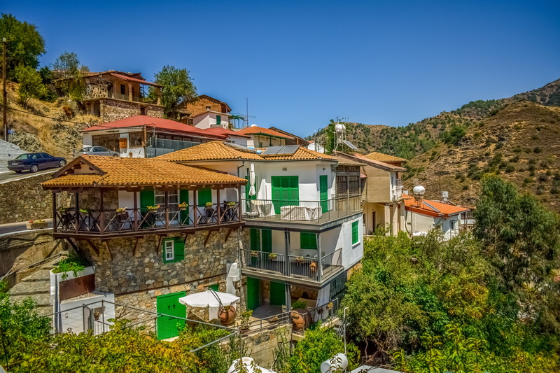 outdoors, residential district, no people, view, water, cyprus, plant, day, summer, built structure, blue, architecture, tourism, mountain, traditional