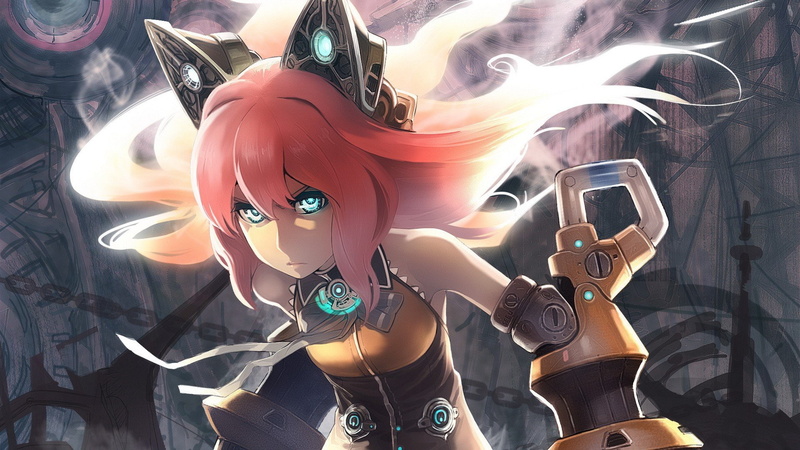 redheads, bows, blondes, bare, mechanical, aqua, cyborgs, nekomimi, vocaloid, seeu, shoulders, animal, ears, anime, faces, eyes, long, chains, bicolored
