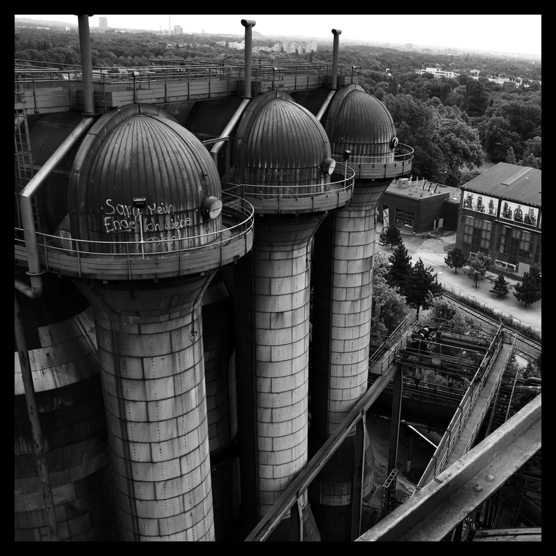 travel, plant, duisburg, ruin, Industry, black and white, transfer print, no people, ruhr area, architecture, day, Chimney, 2K, building exterior, city