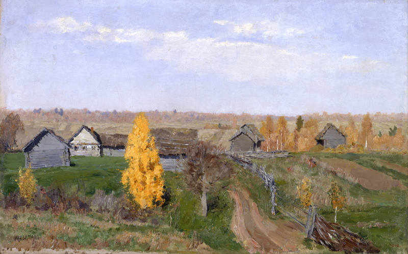 autumn, Artistry, tranquil scene, forest, environment, road, abandoned, fence, Levitan, change, trees, day, plant, countryside, scenics, buildings, outside