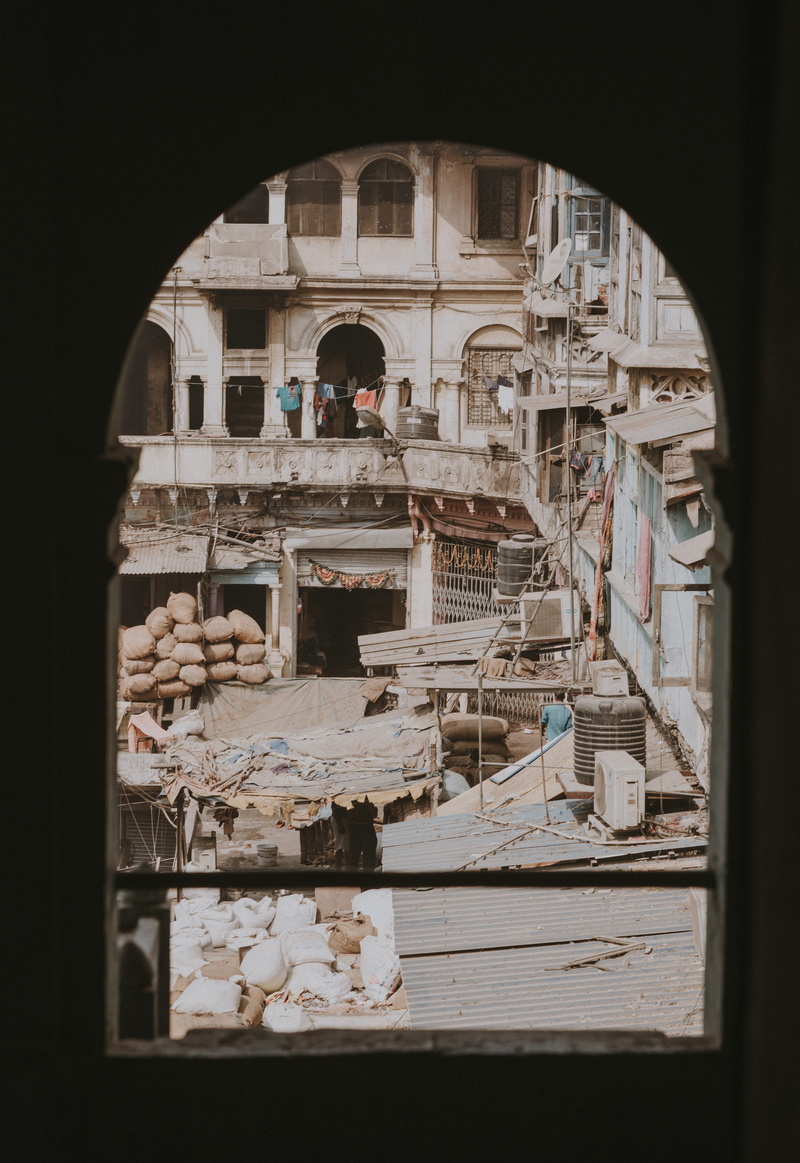 concrete, ruined, shadow, near, life, sunlight, nature, old delhi, hanged, no people, white, the past, market, railing, city, apartment, architecture, photo