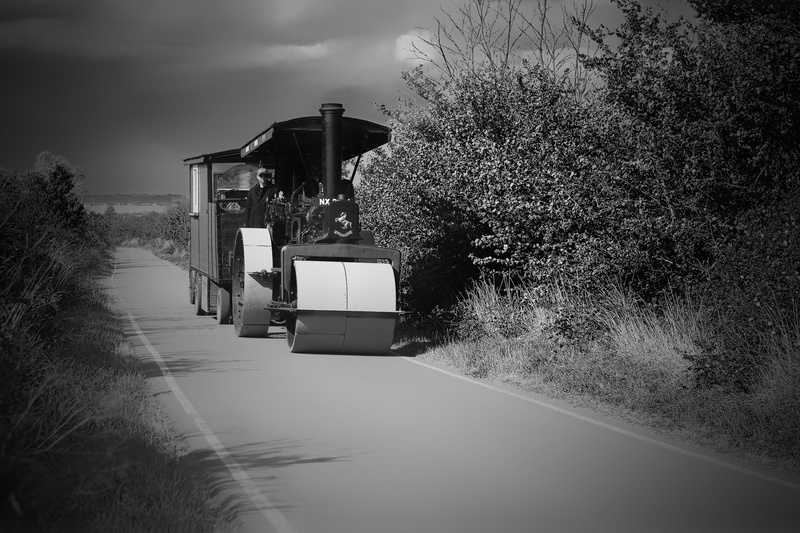 sky, land, country lane, water, transportation, plant, public transportation, travel, no people, day, road, roller, Workman, nature, 2K, s, outdoors, train