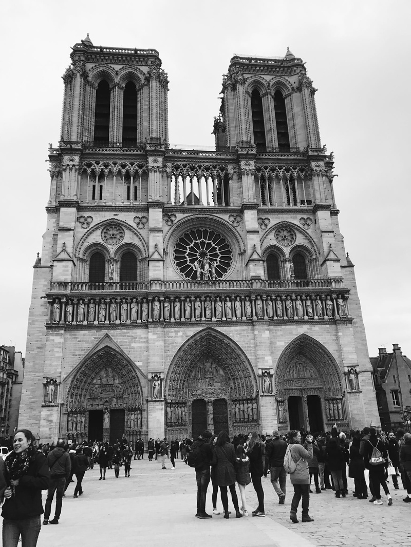 built structure, group of people, architecture, paris, building exterior, travel destinations, real people, crowd, gothic style, women, tourism, 1080P
