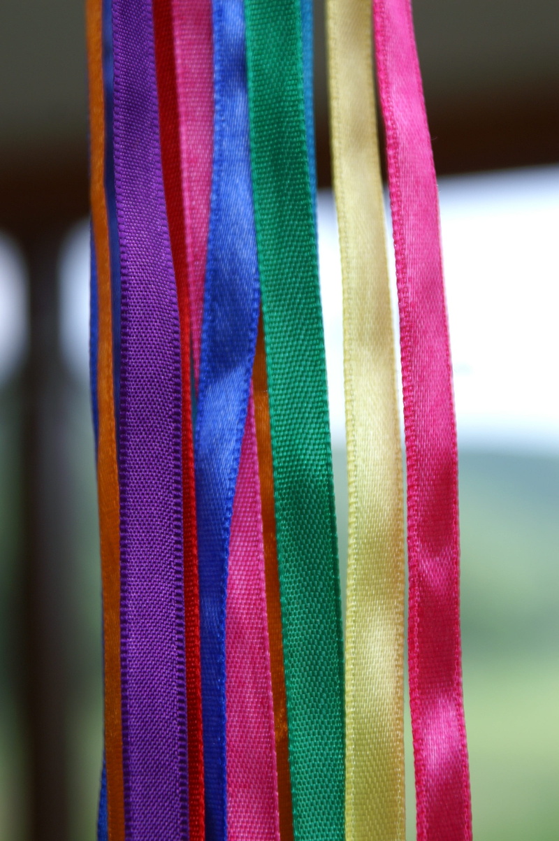material, Colors, sunlight, day, Rainbow, close-up, multi colored, animal themes, pattern, celebration, Ribbons, purple, textile, childhood, focus on foreground