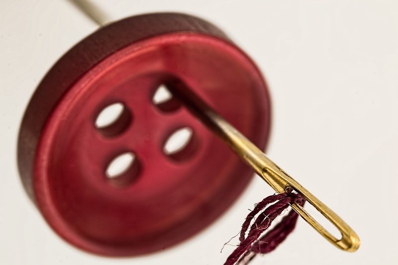 high angle view, eye of needle, emotion, button, studio shot, sewing needle, metal, handmade, needlework, food and drink, seamstress, red, healthy eating