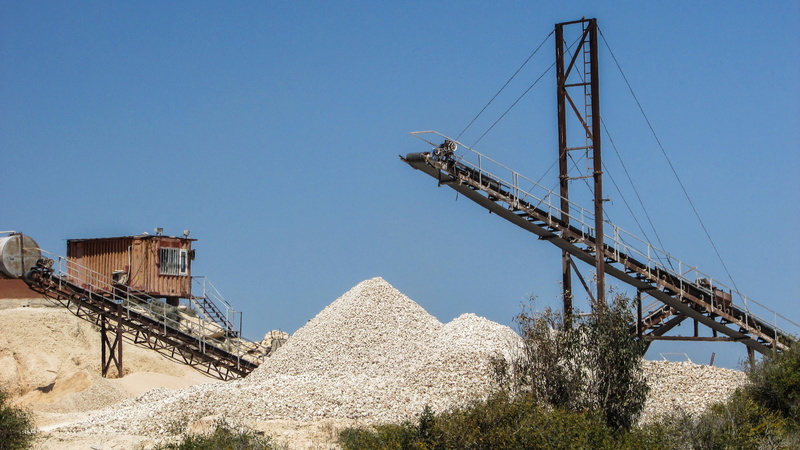 quarry, quarrying, equipment, heap, gravel, sky, mining, nature, no people, dust, transportation, blue, built structure, industrial equipment, construction equipment
