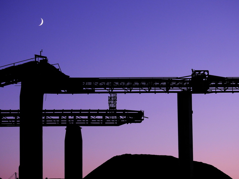 dusk, construction industry, Moon, background, construction equipment, Atmosphere, copy space, low angle view, nature, outdoors, moonlight, development