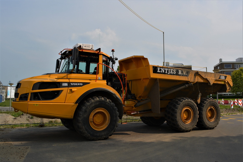sunlight, 5K, machinery, nature, motor vehicle, construction equipment, dumper, construction machinery, netherlands, volvo a30g, industry, land vehicle