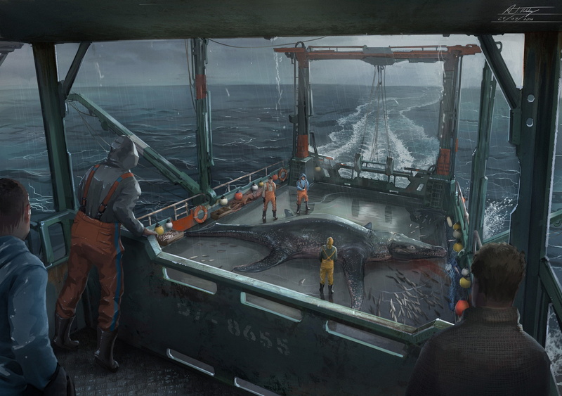 the ship, hauled up corrected, Hauled up Sea Beasts, 1080P, monster, fishing, people