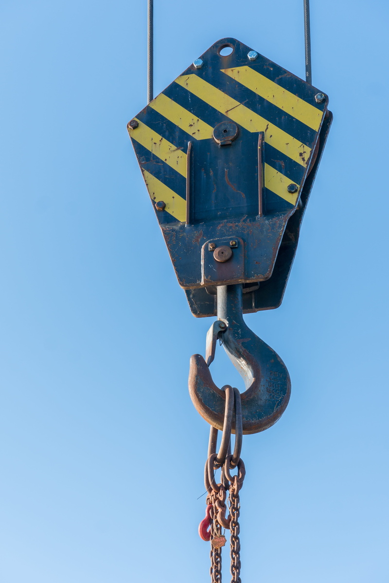 yellow, protection, baukran, raise, equipment, connection, outdoors, blue, lifting crane, nature, chain, load lifter, technology, security, hack, industry