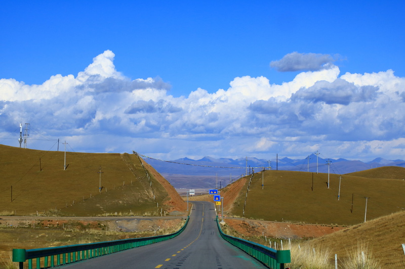 china, built structure, scenics, xining, cloud - sky, landscape, Scenery, transportation, the way forward, beauty in nature, road, autumn, the scenery