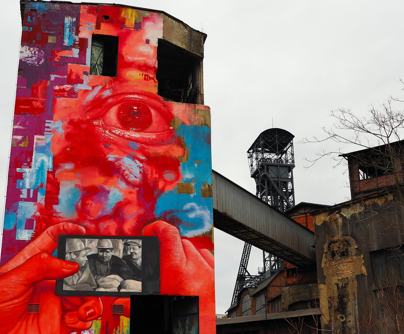 mural, graffiti, dov, ostrava, text, architecture, vitkovice, no people, monument, nature, sky, 4K, day, low angle view, art and craft, building, communication