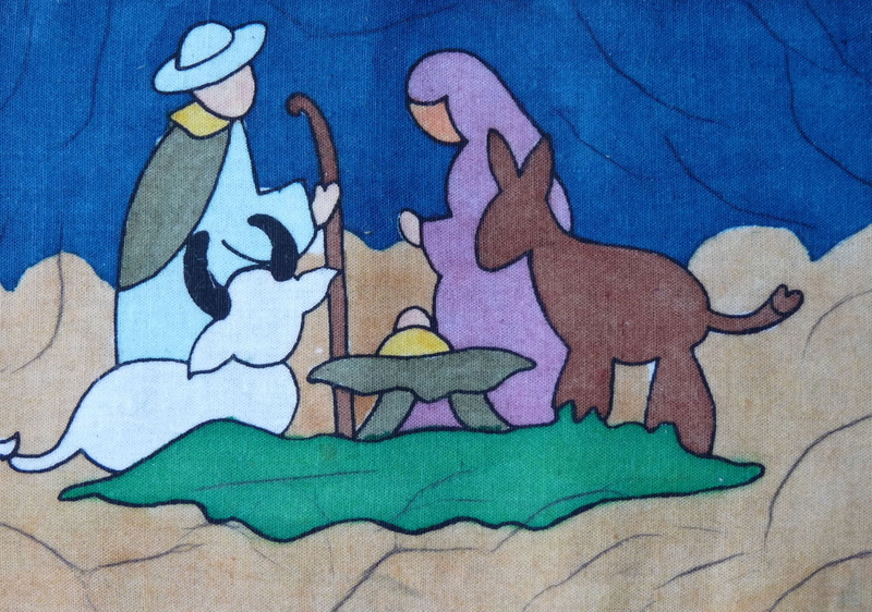 animal representation, pattern, backgrounds, blue, shape, nepal, art and craft, indoors, design, representation, creativity, christmas, batik, nativity scene