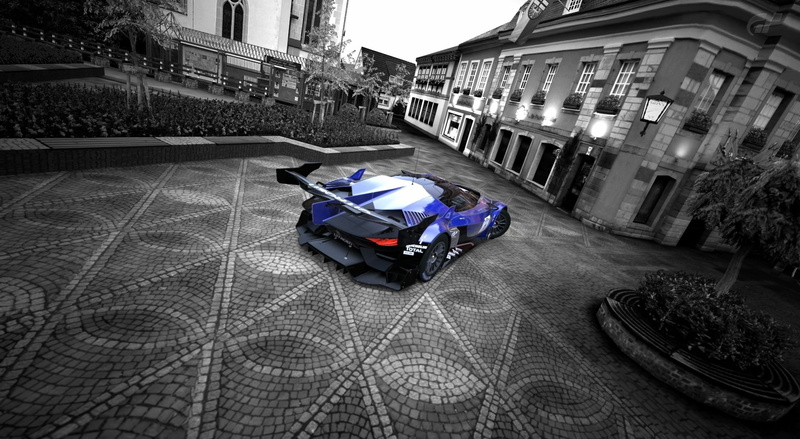 street, blue, race, car, incidental people, residential district, scooter, paving stone, Games, built structure, gt, gran turismo 5, mode of transportation