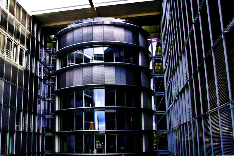dark, building, day, no people, metal, germany, architecture, factory, business, office building exterior, office, mirror, work, glass - material, 2K