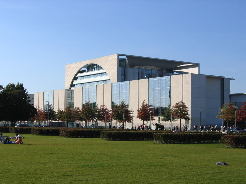 2K, europe, city, building, sky, tree, clear sky, lawn, outdoors, day, grass, travel destinations, bundeskanzleramt, chancellor, germany, land, ger, incidental people