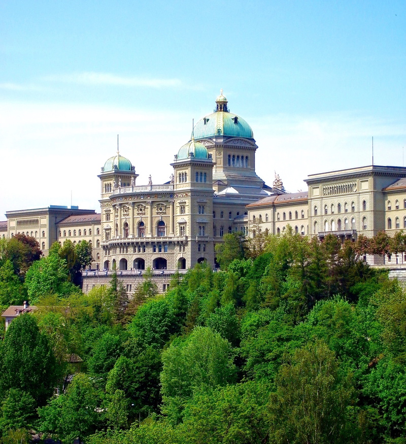 nature, day, building, dome, history, city, blue, outdoors, growth, the past, 2K, Switzerland, green color, sky, plant, travel, architecture, Bundeshaus
