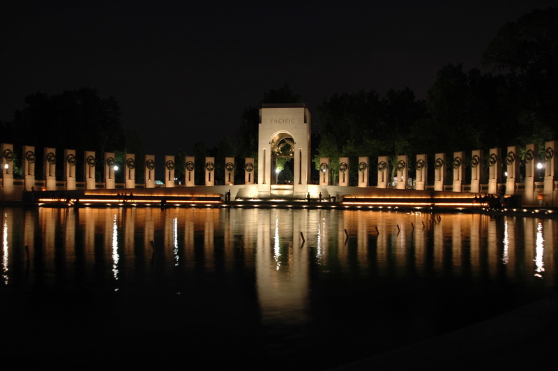 reflections, famous Place, reflecting pool, night, pond, architectural column, memories, water, waterfront, outdoors, city, lake, illuminated, arch, 2K