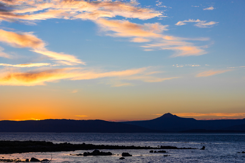 5K, non-urban scene, no people, hobart, australia, scenics - nature, sunset, beauty in nature, cloud - sky, silhouette, idyllic, water, beach, nature