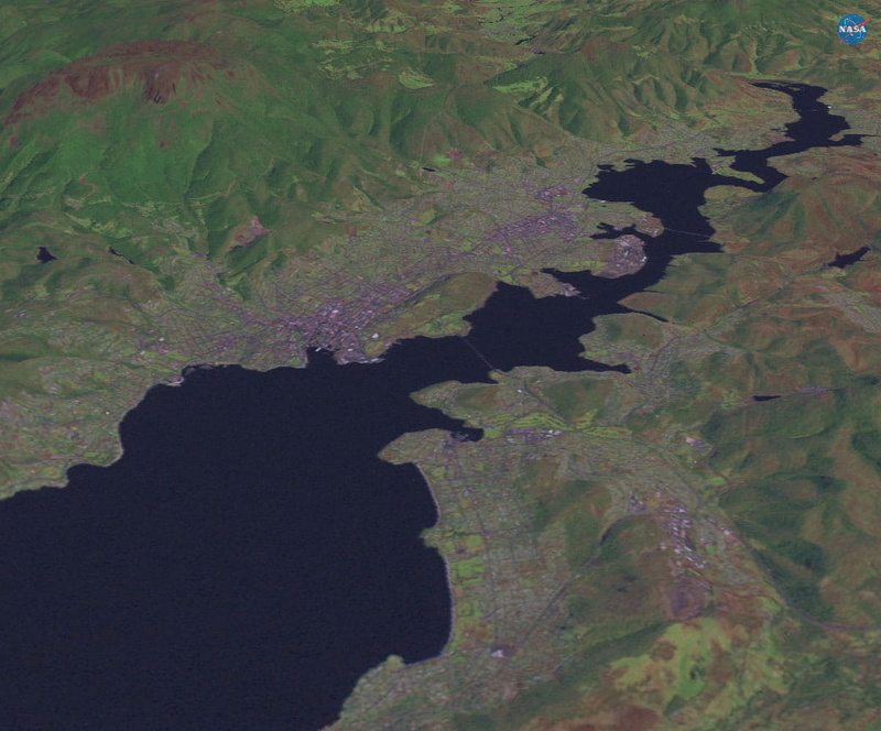 beauty in nature, physical geography, land, satellite view, outdoors, hobart, Hobart, Australia, close-up, non-urban scene, public domain, topography, 480P