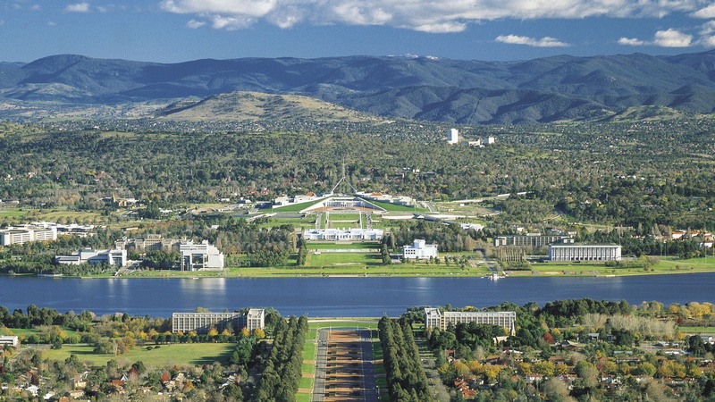 outdoors, scenics - nature, no people, water, building exterior, day, landscape, architecture, built structure, lake, mountain, 1080P, nature, canberra