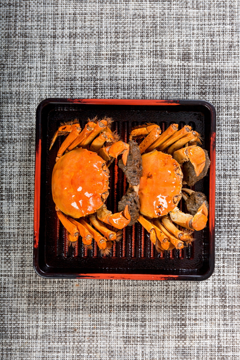 studio shot, vegetable, freshness, tray, indoors, food, preparation, carrot, healthy eating, ready-to-eat, background, meat, crabs, high angle view, japanese food