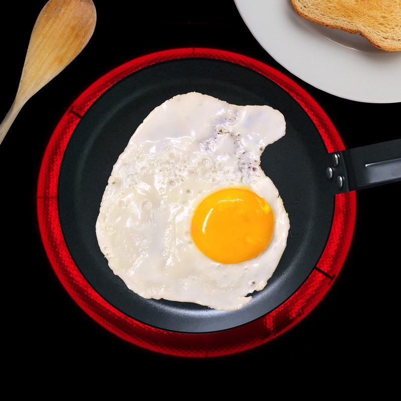 the icing on the cake, preparation, no people, 4K, fried, black background, wellbeing, directly above, induction, kitchen utensil, egg, hob, kitchen, meal