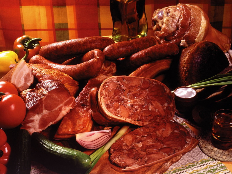 slice, vegetable, seafood, tray, wellbeing, meats, food, dinner, meal, crustacean, sausage, close-up, 720P, indoors, tomatoes, fruit, choice, table, ready-to-eat