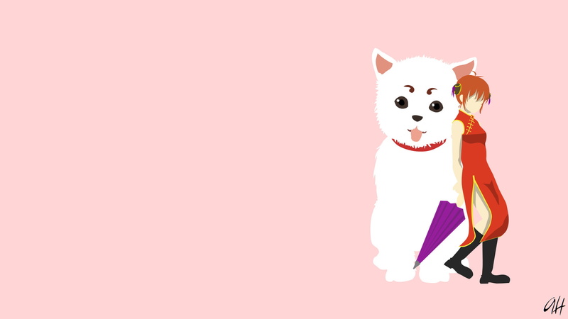 Kagura (Gintama), Gintama, 1080P, Minimalist, Sadaharu (Gintama), Anime