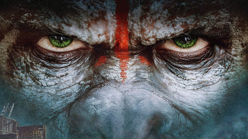 emotion, paint, front view, human body part, dawn of the planet of the apes, close-up, one person, indoors, digital composite, human eye, portrait, looking at camera