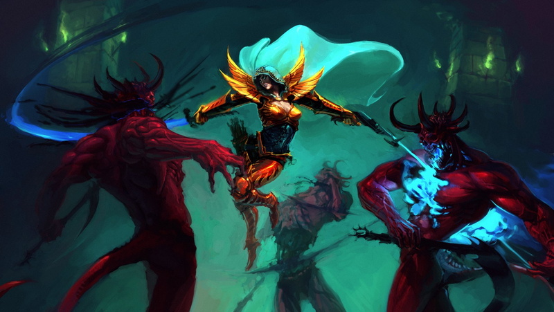Diablo, Warrior, Diablo III, Woman Warrior, Demon Hunter (Diablo III), Fantasy, 1080P
