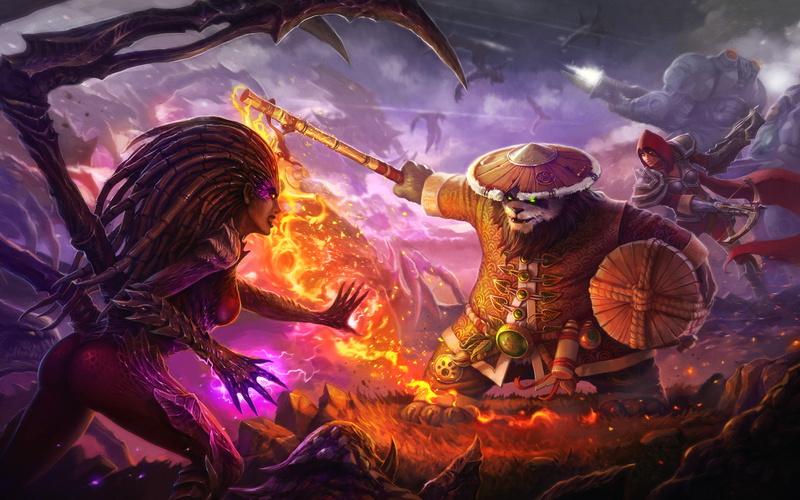 Heroes of the Storm, Video Game, 4K, Sarah Kerrigan, Demon Hunter (Diablo III)