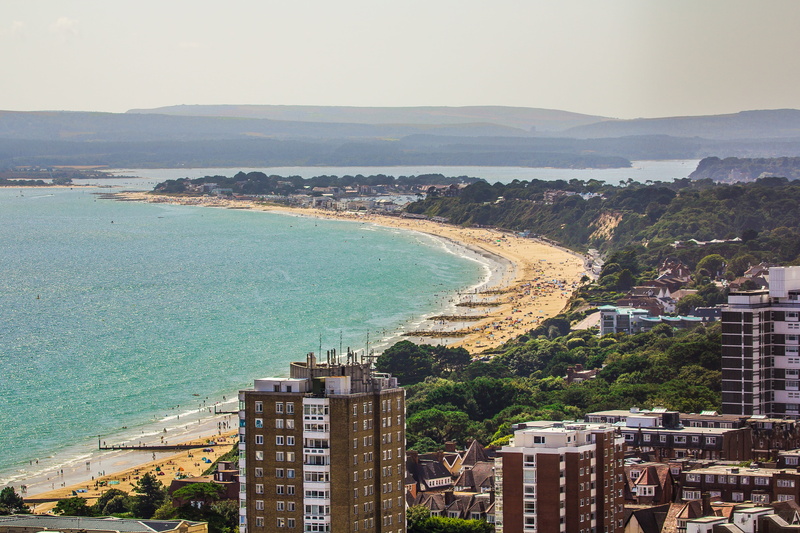 cityscape, bournemouth, water, day, reptile, city, sea, nature, travel, building, built structure, uSA, stadium, aerial View, high angle view, 5K, building exterior