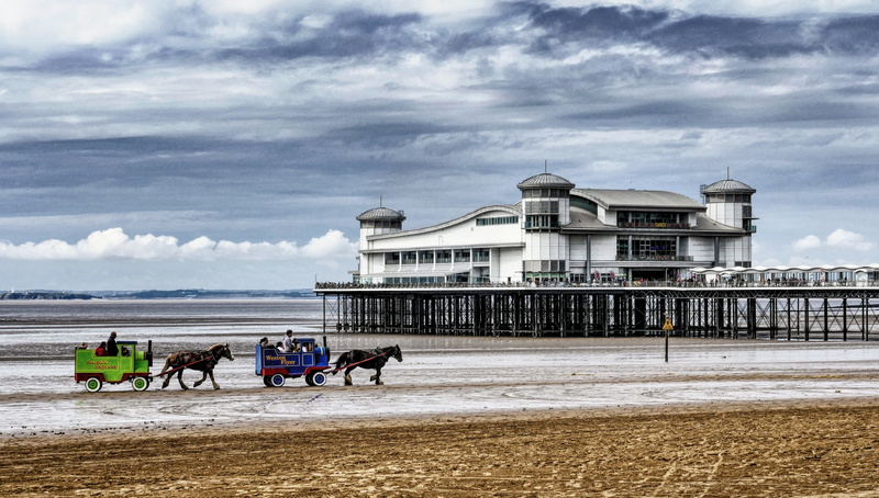 british, architecture, super, mare, severn, tourism, bristol, building exterior, horse, ocean, water, animal, outdoors, group of people, holiday, old, resort