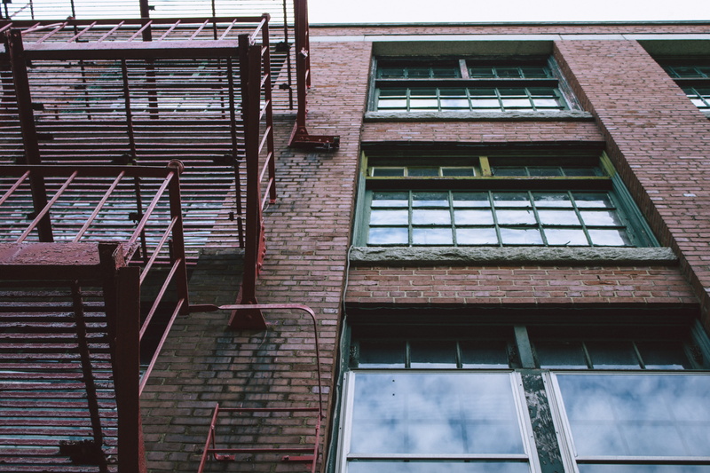 4K, no people, industry, abandoned, stairs, building exterior, construction, moody, bricks, day, reflection, residential district, outdoors, old, low angle view