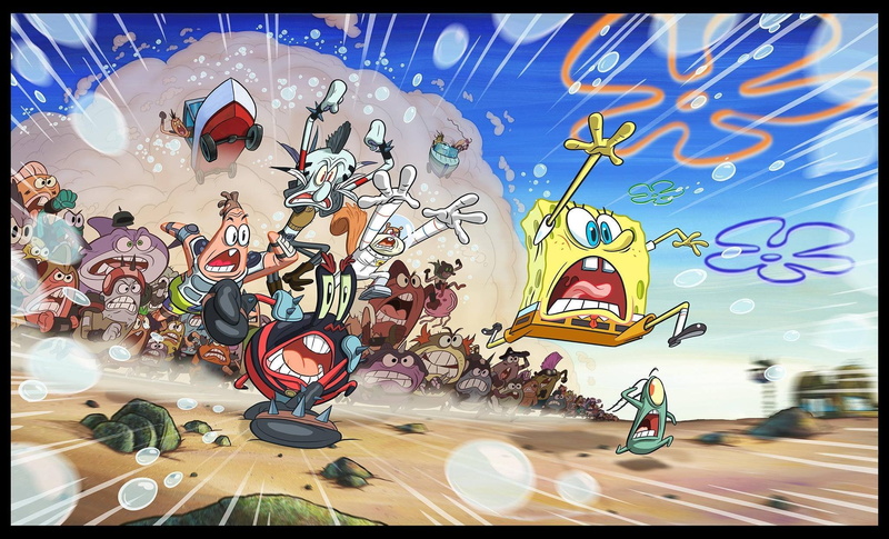animation, out, 1080P, water, family, sponge, cartoon, spongebob