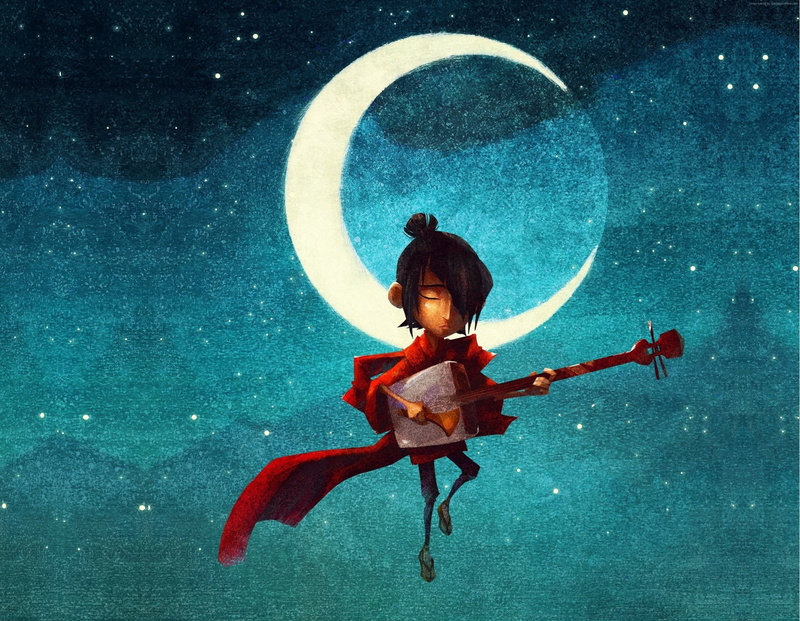 Movie, sea, red, outdoors, space, art and craft, digital composite, real people, astronomy, full length, one person, 1080P, Kubo (Kubo And The Two Strings)
