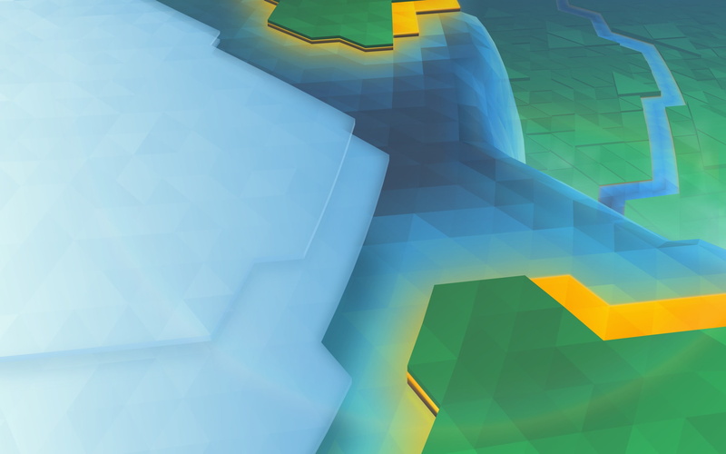 KDE, geometric shapes, 2K, Triangles, Blue, Abstraction, Green, Corners