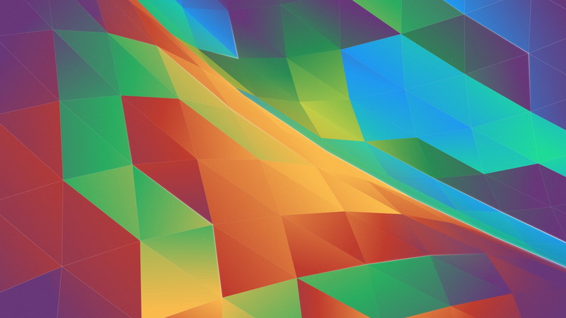 abstract, blue, triangle shape, pattern, 1080P, design, green color, shape, kde abstract colorful artwork digital art geometry triangle, air vehicle, hot air balloon