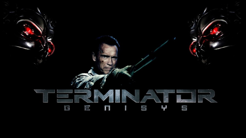 night, males, Terminator, text, studio shot, communication, portrait, waist up, adult, front view, 1080P, Arnold Schwarzenegger, black background, Terminator Genisys